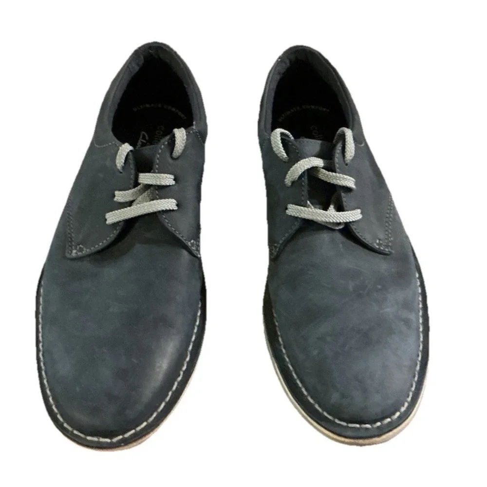 Collection By Clark's  Men's Forge Vibe Oxford‎ Shoes Navy Leather SIZE 7 M